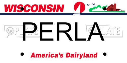 PERLA Wisconsin License Plate