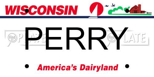 PERRY Wisconsin License Plate
