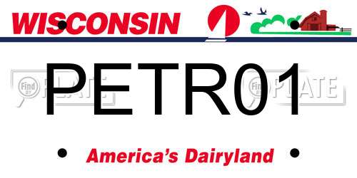 PETR01 Wisconsin License Plate