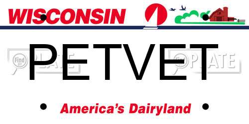 PETVET Wisconsin License Plate