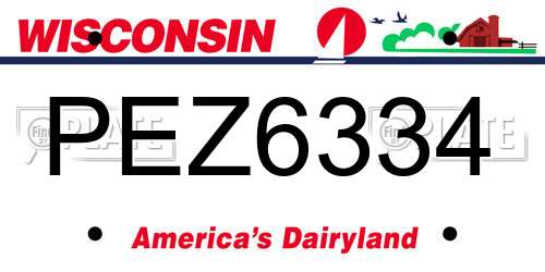 PEZ6334 Wisconsin License Plate
