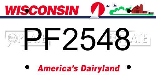 PF2548 Wisconsin License Plate