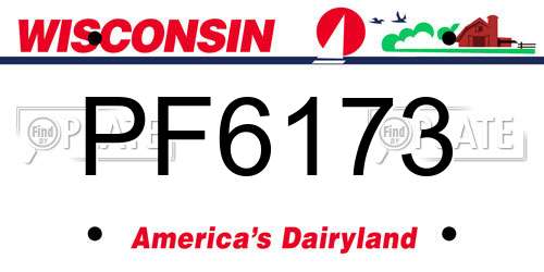 PF6173 Wisconsin License Plate