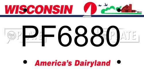 PF6880 Wisconsin License Plate
