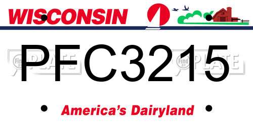 PFC3215 Wisconsin License Plate