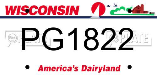PG1822 Wisconsin License Plate