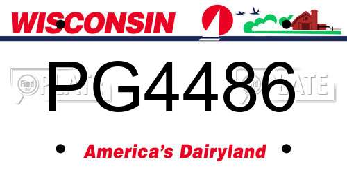PG4486 Wisconsin License Plate
