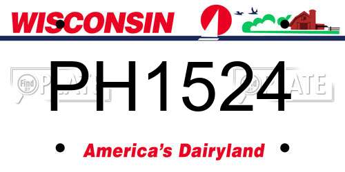PH1524 Wisconsin License Plate