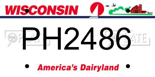 PH2486 Wisconsin License Plate