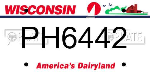 PH6442 Wisconsin License Plate