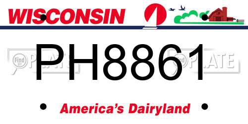 PH8861 Wisconsin License Plate