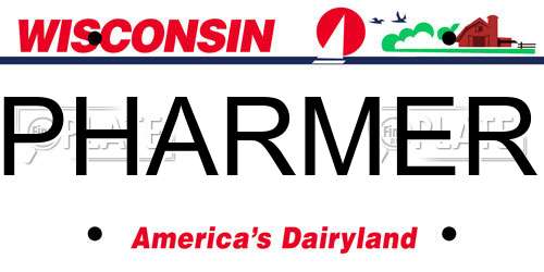 PHARMER Wisconsin License Plate
