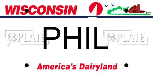 PHIL Wisconsin License Plate