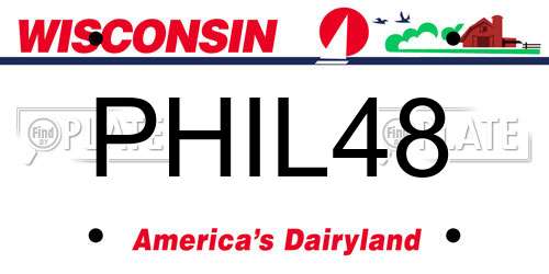 PHIL48 Wisconsin License Plate