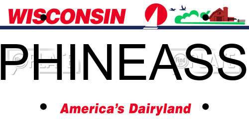 PHINEASS Wisconsin License Plate