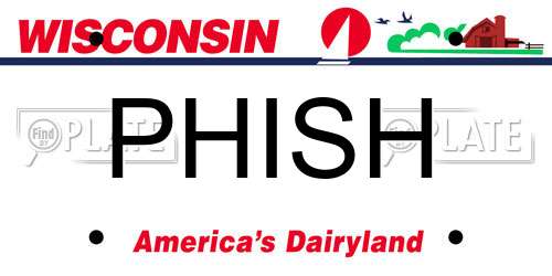 PHISH Wisconsin License Plate