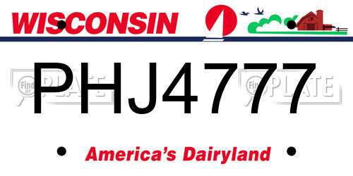 PHJ4777 Wisconsin License Plate
