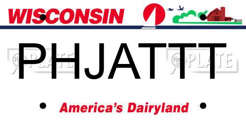PHJATTT Wisconsin License Plate