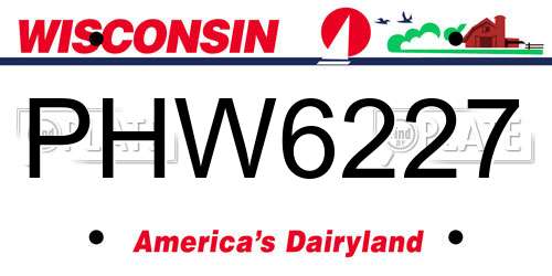 PHW6227 Wisconsin License Plate