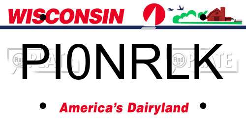 PI0NRLK Wisconsin License Plate