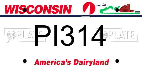 PI314 Wisconsin License Plate