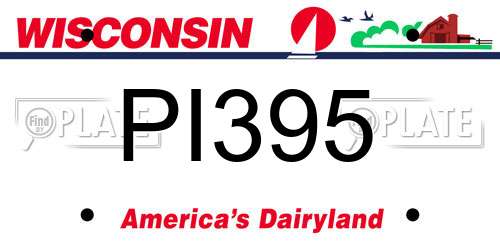 PI395 Wisconsin License Plate