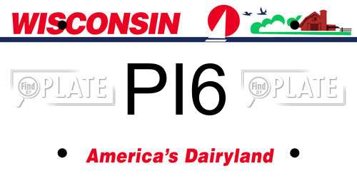 PI6 Wisconsin License Plate