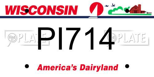 PI714 Wisconsin License Plate