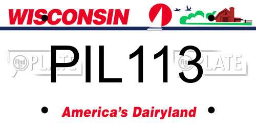 PIL113 Wisconsin License Plate