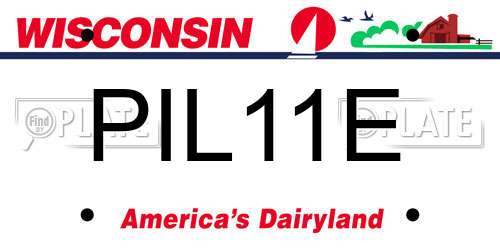 PIL11E Wisconsin License Plate