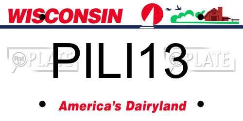 PILI13 Wisconsin License Plate