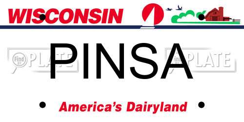 PINSA Wisconsin License Plate