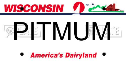 PITMUM Wisconsin License Plate
