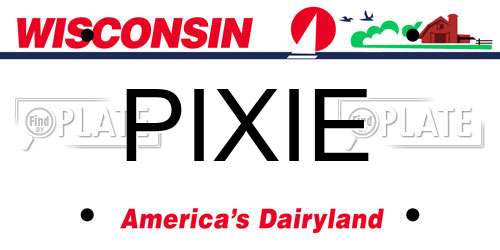 PIXIE Wisconsin License Plate