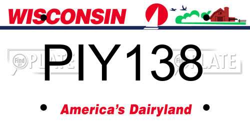PIY138 Wisconsin License Plate