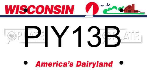 PIY13B Wisconsin License Plate