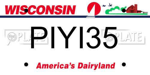 PIYI35 Wisconsin License Plate