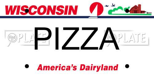 PIZZA Wisconsin License Plate