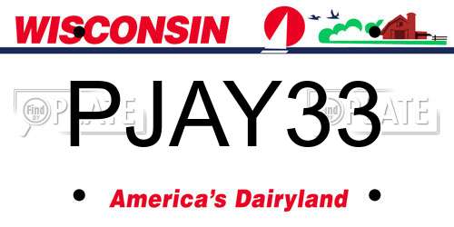 PJAY33 Wisconsin License Plate