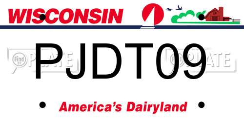 PJDT09 Wisconsin License Plate