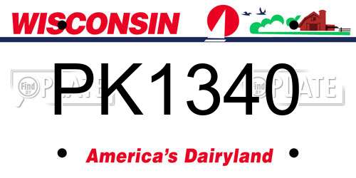 PK1340 Wisconsin License Plate