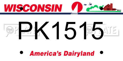 PK1515 Wisconsin License Plate