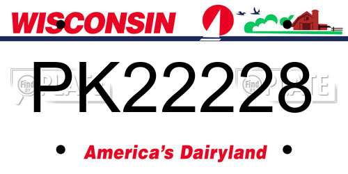 PK22228 Wisconsin License Plate