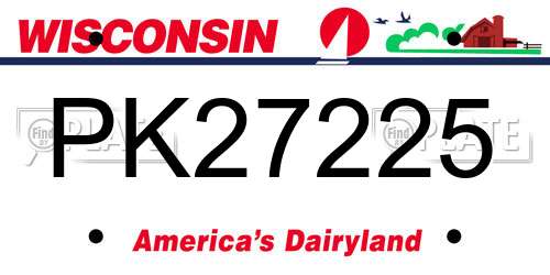PK27225 Wisconsin License Plate