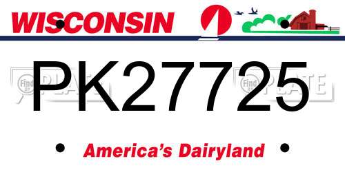 PK27725 Wisconsin License Plate