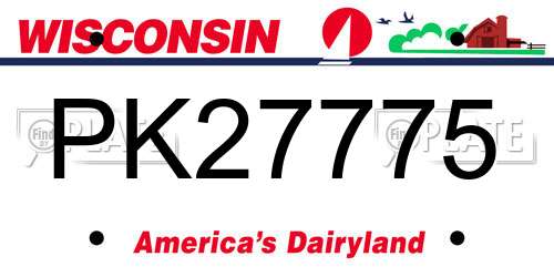 PK27775 Wisconsin License Plate