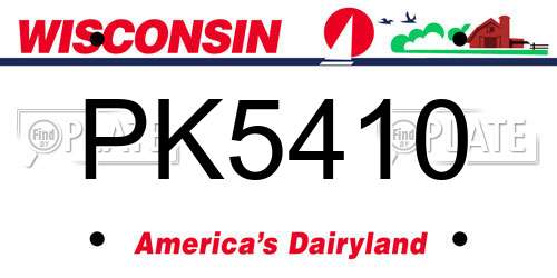 PK5410 Wisconsin License Plate