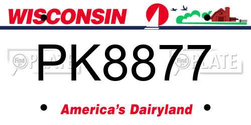 PK8877 Wisconsin License Plate