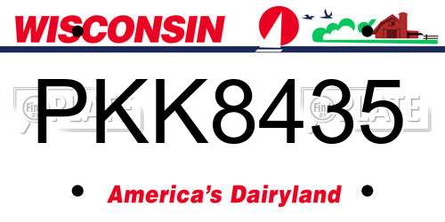 PKK8435 Wisconsin License Plate
