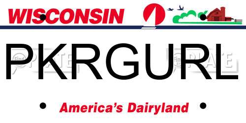 PKRGURL Wisconsin License Plate